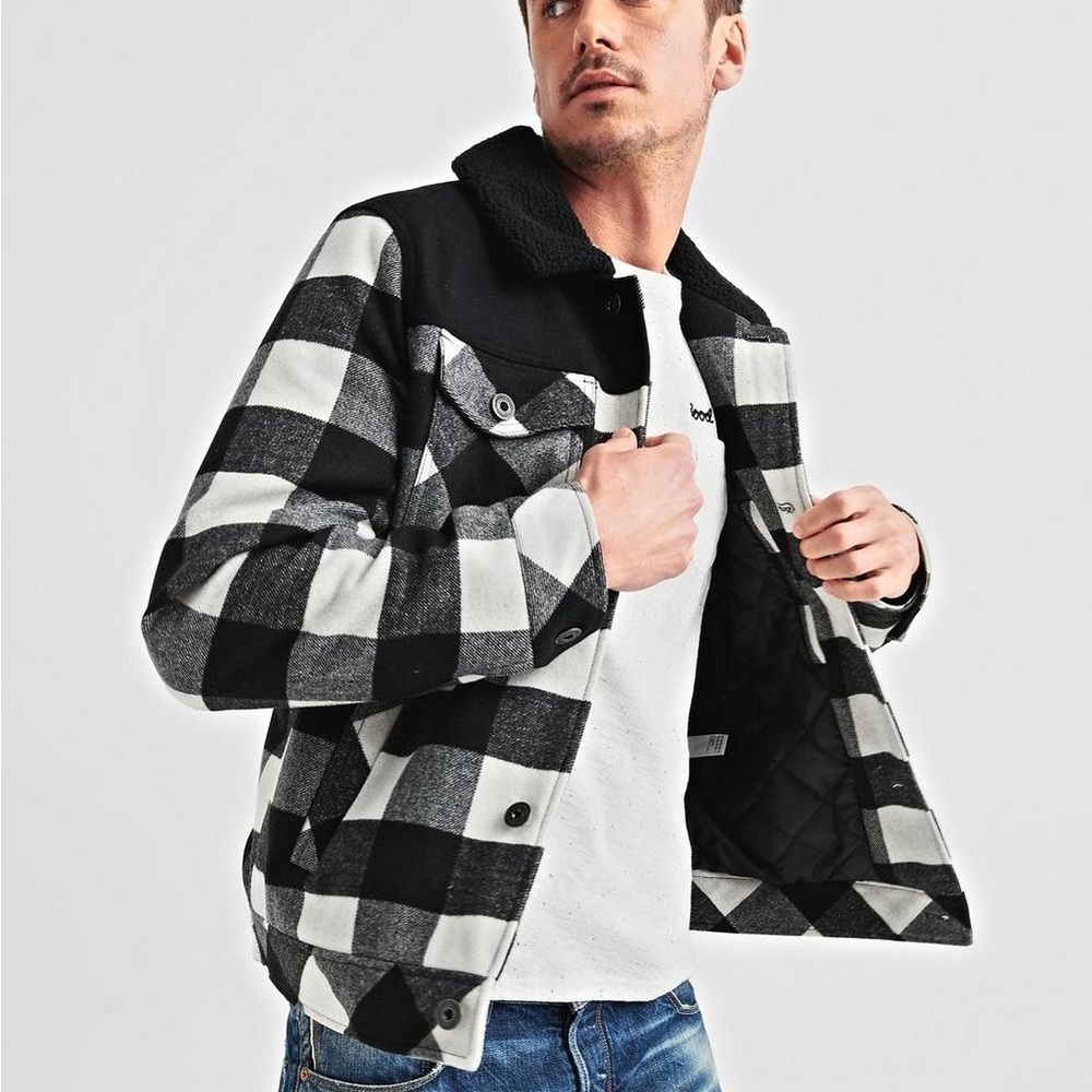 Lucky Brand Plaid Sherpa Trucker Jacket Size S